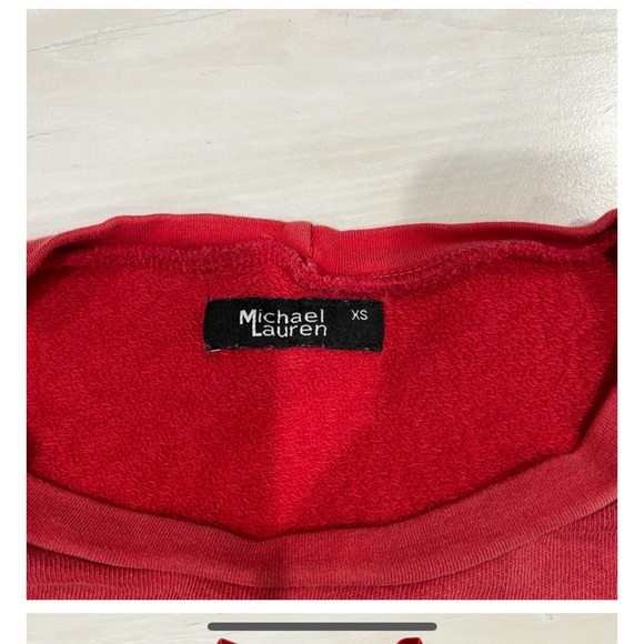 Michael Lauren red‎ brick crewneck and sweatpants set XS - Picture 8 of 10